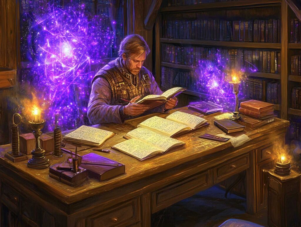 A futuristic writer in a digital study with holographic pages swirling around, where binary code intermingles with poetic verses, blending literature with technology in a mesmerizing scene --chaos 45 --ar 4:3 --v 6.1 Job ID: 37610755-99b3-43e7-b41e-ff8bc3899de5